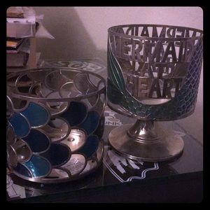 2 mermaid bath and body works candle holders